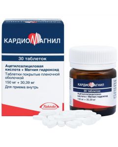 Buy Cardiomagnet tab. p / o captivity. 150mg + 30.39 mg # 30 | Online Pharmacy | https://pharm-pills.com