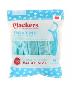 Buy Plackers, Twin-Line, Floss Toothpicks, Economy Pack, Frosty Mint, 150 Pieces | Online Pharmacy | https://pharm-pills.com