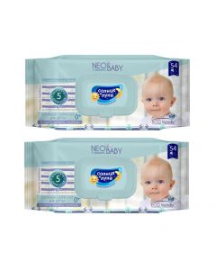 Buy Wet wipes for children Sun and Moon 'NEO BABY' 54 pcs. (2 pack) | Online Pharmacy | https://pharm-pills.com