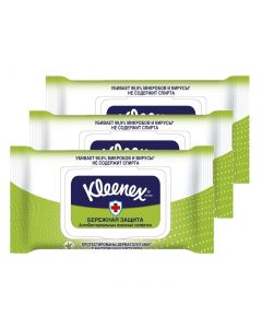 Buy Kleenex, 'Gentle protection' Antibacterial wipes 3 packs of 40 pcs. | Online Pharmacy | https://pharm-pills.com