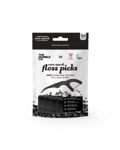 Buy Natural toothpicks with dental floss Humble Brush - charcoal, 50 pieces | Online Pharmacy | https://pharm-pills.com