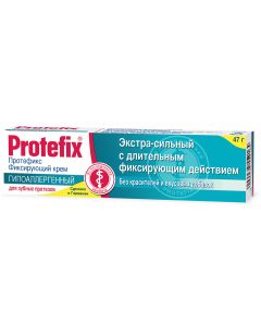 Buy Fixing cream for dentures Protefix, hypoallergenic, extra strong, 47 g | Online Pharmacy | https://pharm-pills.com