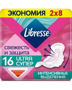 Buy anitary pads Libresse Ultra Super DUO with a soft surface, 16 pcs | Online Pharmacy | https://pharm-pills.com