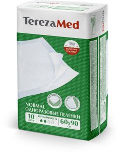 Buy TerezaMed medical diaper disposable absorbent Normal 60 x 90 cm 10 pcs, 60 x 90 cm, 10 pcs | Online Pharmacy | https://pharm-pills.com