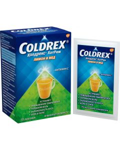 Buy Coldrex HotRem powder, for colds and flu, with lemon and honey flavor, 10 sachets | Online Pharmacy | https://pharm-pills.com