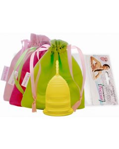 Buy Menstrual cup LilaCup Practitioner in a satin bag yellow M | Online Pharmacy | https://pharm-pills.com