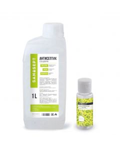 Buy San Sept Gel Antiseptic (sanitizer) for hands 1 liter + bottle 100 ml, alcohol 70%, aloe aroma | Online Pharmacy | https://pharm-pills.com