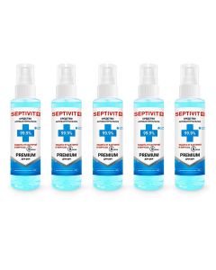 Buy SEPTIVIT Premium Alcohol antiseptic 70% for hands, 99.9% protection, spray, 5 bottles of 100 ml. | Online Pharmacy | https://pharm-pills.com