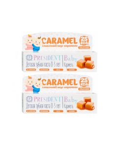 Buy Toothpaste for children 'President Baby' Caramel from 0 to 3 years (2 packs) | Online Pharmacy | https://pharm-pills.com