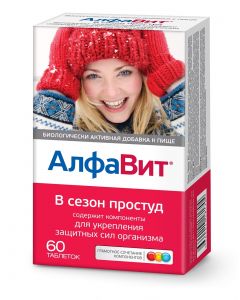 Buy AlfaVit 'In the season of colds' vitamin and mineral complex, 60 tablets | Online Pharmacy | https://pharm-pills.com