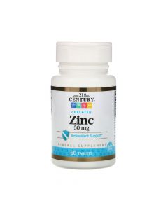 Buy 21st Century, Zinc, Chelated, 50 mg, 60 tablets | Online Pharmacy | https://pharm-pills.com