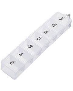 Buy Pill box / container for storing medicines, 7 days, 15x3.3 cm, transparent | Online Pharmacy | https://pharm-pills.com