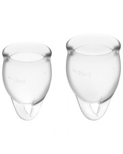 Buy Satisfyer Feel Confident menstrual cups, 2 pieces, color clear, storage bag included | Online Pharmacy | https://pharm-pills.com