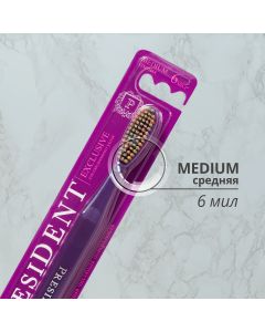 Buy President Exclusive toothbrush, medium hard, 6 mil | Online Pharmacy | https://pharm-pills.com