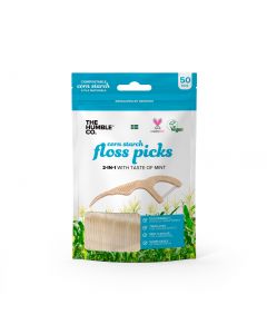 Buy Natural toothpicks with dental floss Humble Brush - mint, 50 pieces | Online Pharmacy | https://pharm-pills.com