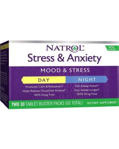 Buy Natrol Vitamins 'Stress & Anxiety Day + Night' 60 tab | Online Pharmacy | https://pharm-pills.com