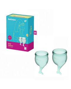 Buy Satisfyer Feel secure menstrual cup set in dark green | Online Pharmacy | https://pharm-pills.com