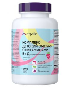 Buy Children's Omega-3 fish oil complex from Iceland 30% with vitamins E and D (strawberry), 120 capsules 710 mg | Online Pharmacy | https://pharm-pills.com