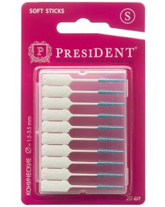 Buy Interdental toothpicks PresiDENT Soft Sticks. Size S, 20 pcs | Online Pharmacy | https://pharm-pills.com