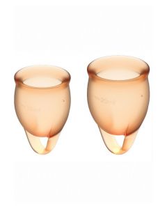 Buy Satisfyer Feel confident orange menstrual cup set Colors | Online Pharmacy | https://pharm-pills.com