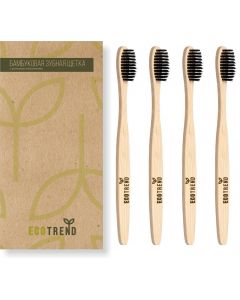 Buy EcoTrend Bamboo Toothbrush Medium Carbon Coated, 4pcs. | Online Pharmacy | https://pharm-pills.com