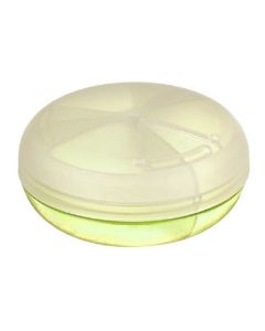 Buy Pillbox / medicine storage container, with frosted lid, 3 sections, 360 degree rotatable, 7 cm diameter, color: green, transparent | Online Pharmacy | https://pharm-pills.com