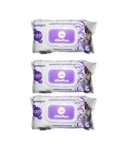 Buy Pumposha Antibacterial wet wipes with lid 120 pcs * 3 pcs | Online Pharmacy | https://pharm-pills.com