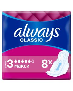 Buy Feminine hygiene pads with wings ALWAYS Classic Maxi Dry size 2, 8 pcs. | Online Pharmacy | https://pharm-pills.com