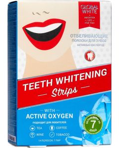 Buy Whitening strips for teeth Global White Global White Whitening strips for teeth with active oxygen 7 days, 7 pairs | Online Pharmacy | https://pharm-pills.com