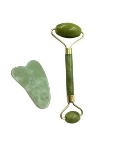 Buy Quartz facial massager (Guasha scraper and Massage roller) Set 2 IN 1 | Online Pharmacy | https://pharm-pills.com