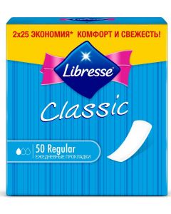 Buy Libresse Classic Regular daily pads, 50 pcs | Online Pharmacy | https://pharm-pills.com