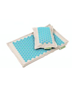 Buy Massage acupuncture mat Ecomat and a pillow with lilies of the new generation, massager-applicator, turquoise | Online Pharmacy | https://pharm-pills.com