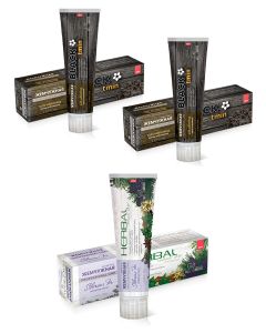 Buy Toothpaste set pearl professional: Black Tmin 100 ml, 2 pcs. and Herbal Siberian Fir, 100 ml., 1 pc. | Online Pharmacy | https://pharm-pills.com