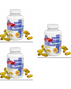 Buy First cold pressed linseed oil, 60 capsules, 3 packs per course  | Online Pharmacy | https://pharm-pills.com