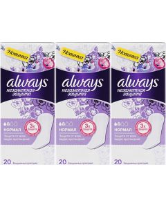 Buy Women's pads Always Invisible, daily protection, 20 pcs, set: 3 packs | Online Pharmacy | https://pharm-pills.com