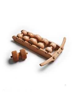 Buy logbook Wooden 5-roller 'BackWooD' massager for shoulders, lower back, sciatic nerve, abdomen + Roller to improve blood circulation | Online Pharmacy | https://pharm-pills.com