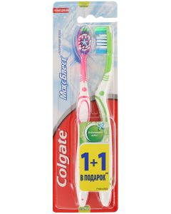 Buy Colgate Toothbrush 'Max Shine', medium hard, 1 + 1 free, assorted | Online Pharmacy | https://pharm-pills.com