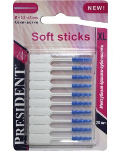 Buy Interdental toothpicks PresiDENT Soft Sticks. Size XL, 20 pcs | Online Pharmacy | https://pharm-pills.com