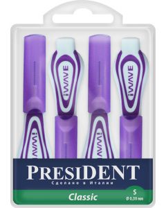 Buy Interdental brushes PresiDENT Classic. Size S, diameter 0.3 mm, 4 pcs | Online Pharmacy | https://pharm-pills.com