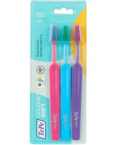 Buy TePe Color toothbrush, soft, length 18 cm, 3 pcs | Online Pharmacy | https://pharm-pills.com