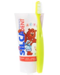 Buy Silca Dent Cola flavored children's toothpaste with toothbrush assorted colors  | Online Pharmacy | https://pharm-pills.com