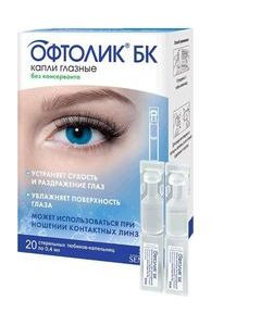 Buy Oftolik BK Eye drops , without preservative, 0.4 ml tube-dropper, # 20  | Online Pharmacy | https://pharm-pills.com