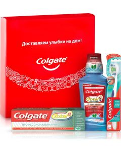 Buy Set Colgate Total Toothpaste Professional Cleaning Gel, 75 ml + Toothbrush 360 Superpurity + Total Pro Oral Rinse Protection Strong Mint, 250 ml | Online Pharmacy | https://pharm-pills.com