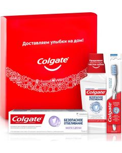 Buy Colgate set Safe Whitening toothpaste Care of gums Whitening 75 ml + toothbrush + mouthwash 250 ml | Online Pharmacy | https://pharm-pills.com