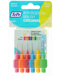 Buy TePe Interdental Brush Original, different diameters, assorted colors, 6 pcs | Online Pharmacy | https://pharm-pills.com