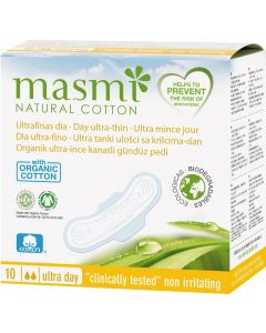 Buy Natural sanitary pads Masmi 'Organic Cotton' ultra-thin, daytime 10 pcs | Online Pharmacy | https://pharm-pills.com