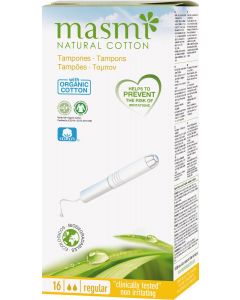 Buy Natural Masmi Natural Cotton Regular tampons, with applicator 16 pcs | Online Pharmacy | https://pharm-pills.com