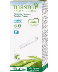 Buy Natural Masmi Natural Cotton Super tampons with applicator 14 pcs | Online Pharmacy | https://pharm-pills.com