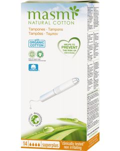 Buy Natural Masmi Natural Cotton Super Plus tampons with applicator 14 pcs | Online Pharmacy | https://pharm-pills.com