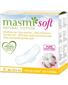 Buy Natural sanitary pads Masmi Natural Cotton Soft ultra-thin, daytime 10 pcs | Online Pharmacy | https://pharm-pills.com